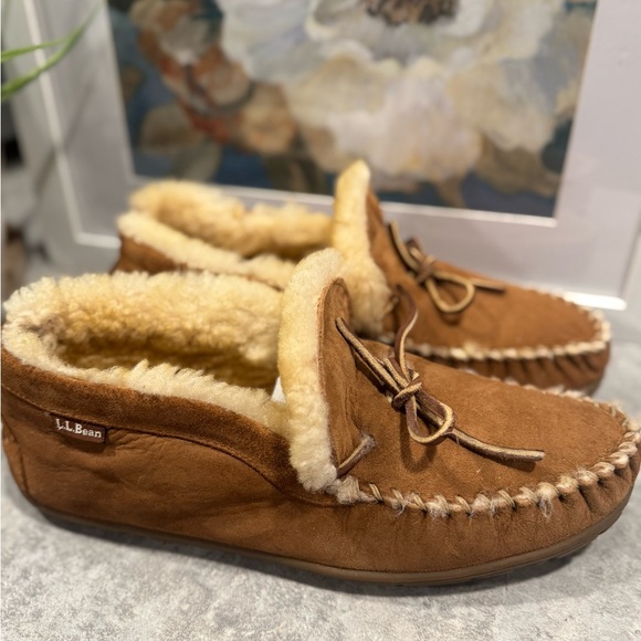L.L. Bean Wicked Good Moccasins, Rubber Sole, Shearling Lined, Men’s Size 11 - Picture 3 of 9